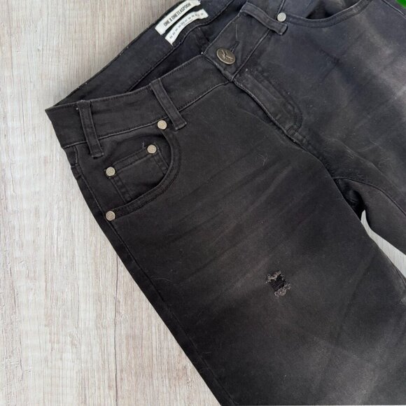 ONE X ONETEASPOON Black Freebird II Low Waist Short Rise Fitted Leg Jeans 26 - Picture 3 of 8